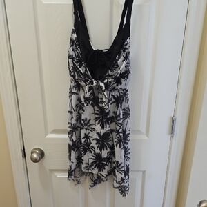 Black & White Palm Print Sundress